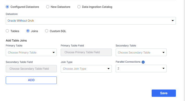 Configure DataStore with Joins option